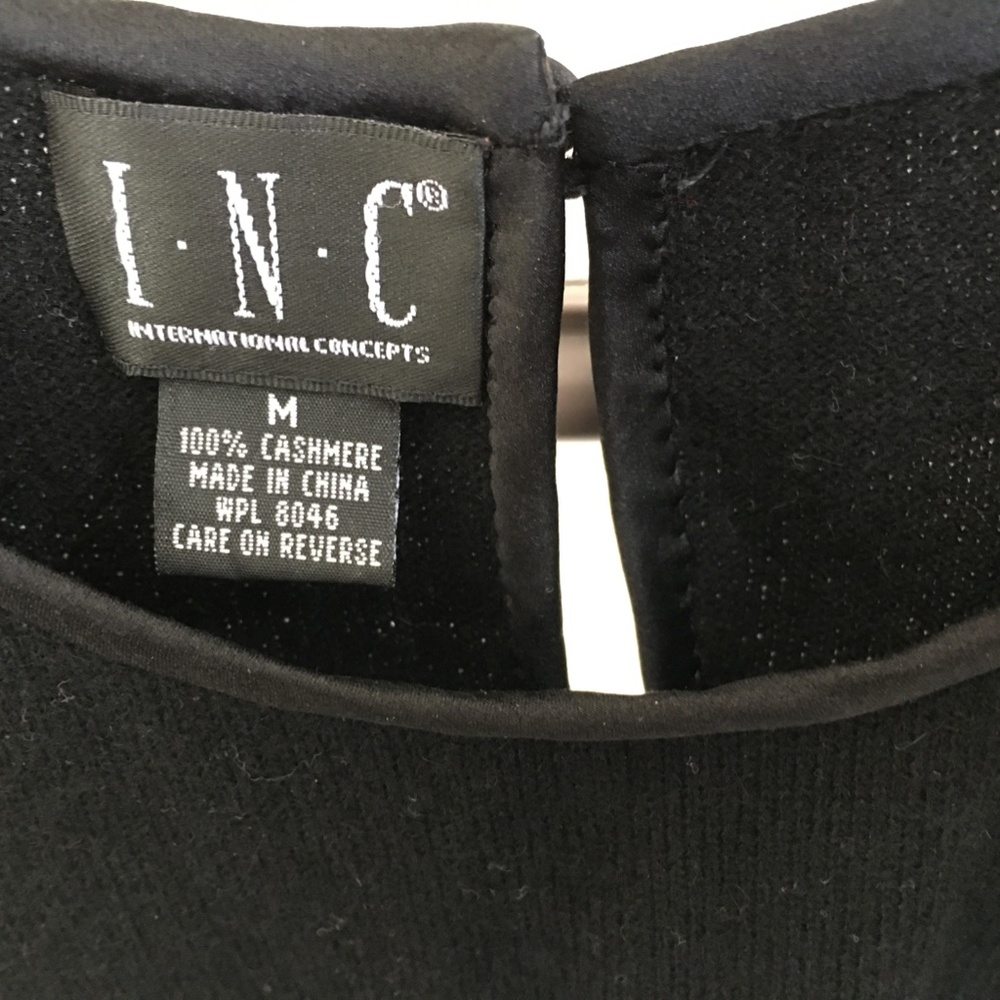 Inc Black Cashmere Tank Sz. Med. View 2